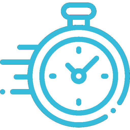 Icon of a stopwatch highlighting reliable and punctual janitorial cleaning services.