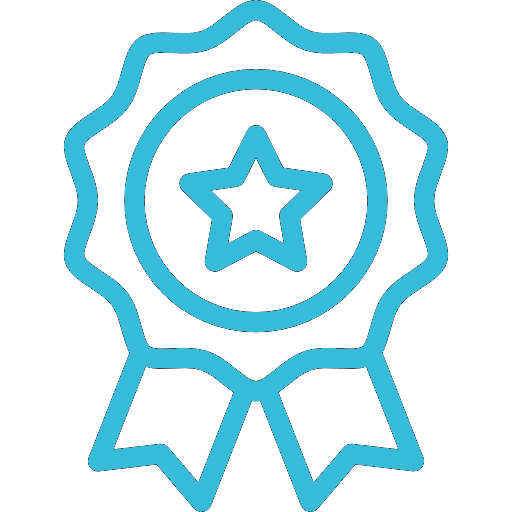 Icon of a professional badge representing trained and certified janitorial staff for expert cleaning services